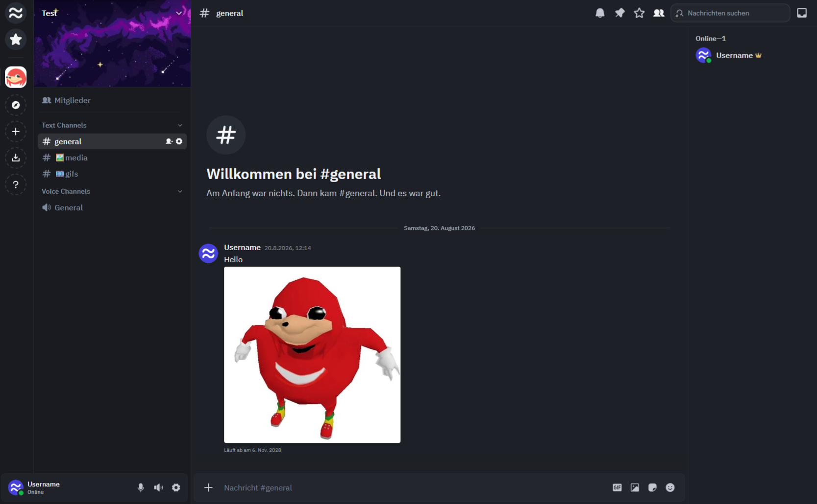 Fluxchat Oberfläche